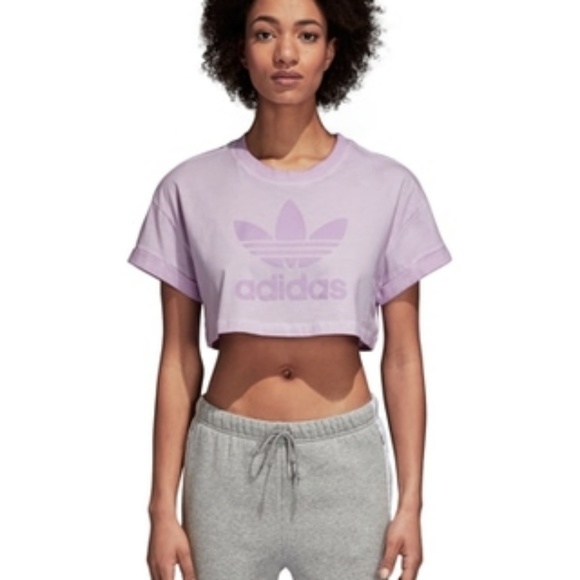 adidas purple crop top